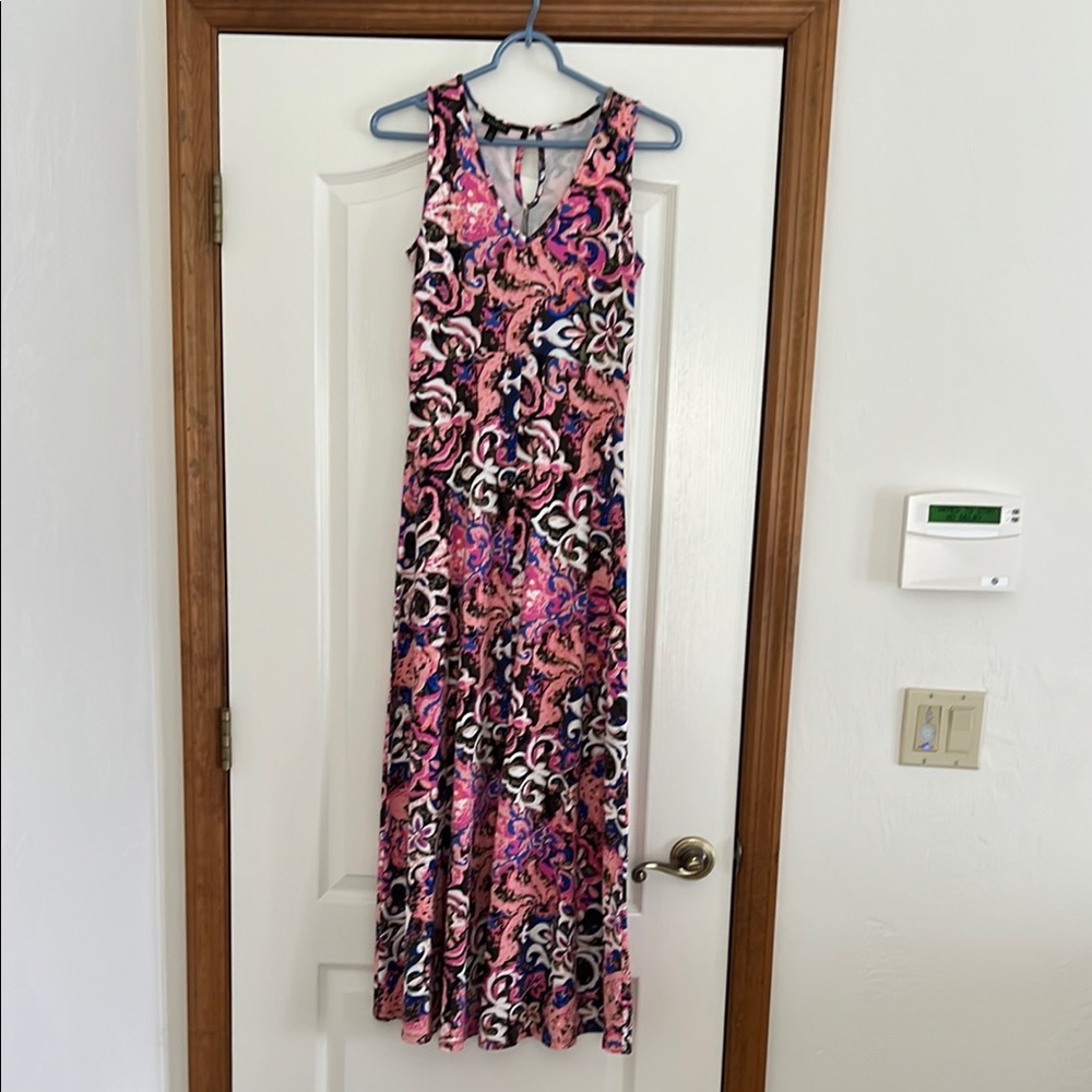 Elegant Pink and Purple Maxi Dress